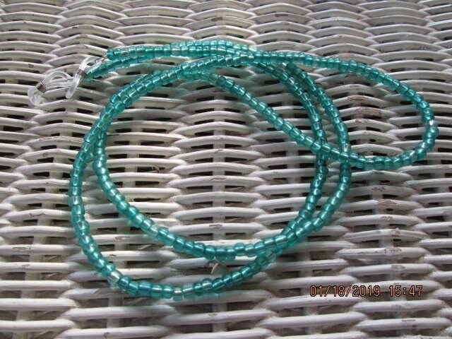 Eyeglass Chain, Teal Beaded glasses chain, 1018, detail 5