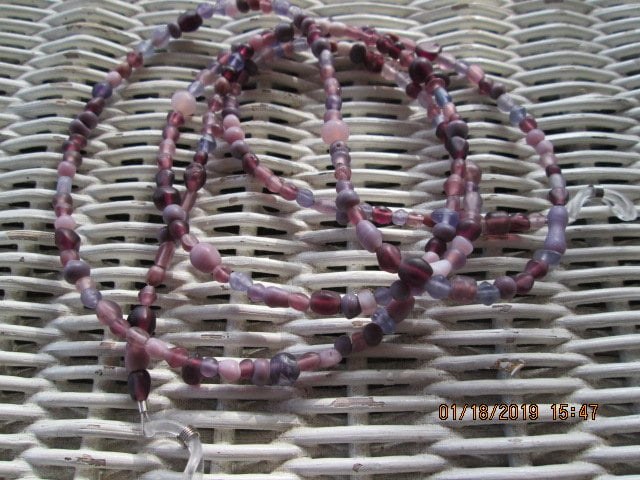 Handmade Purple Beaded Eyeglass Chain: Glass Bead Wire, 1019