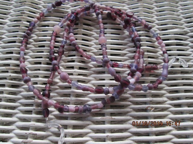 Handmade Purple Beaded Eyeglass Chain: Glass Bead Wire, 1019, detail 4