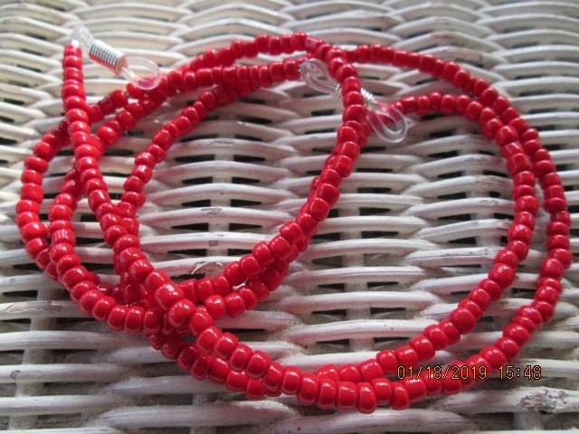 Eyeglass Chain, Coral Glasses Chain, 1020, detail 2