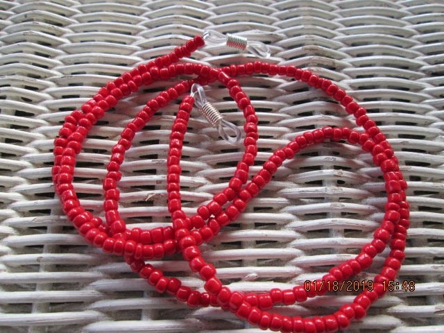 Eyeglass Chain, Coral Glasses Chain, 1020, detail 3