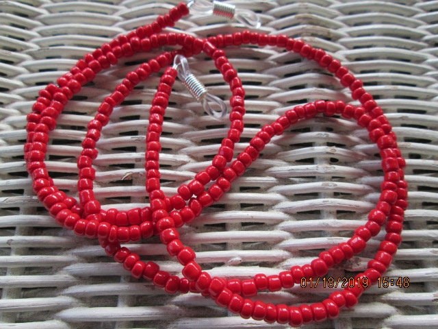 Eyeglass Chain, Coral Glasses Chain, 1020, detail 5