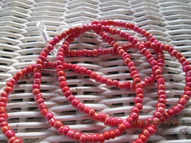 Red eyeglasses chain, Handmade Bead Eyeglass Chain, 1021