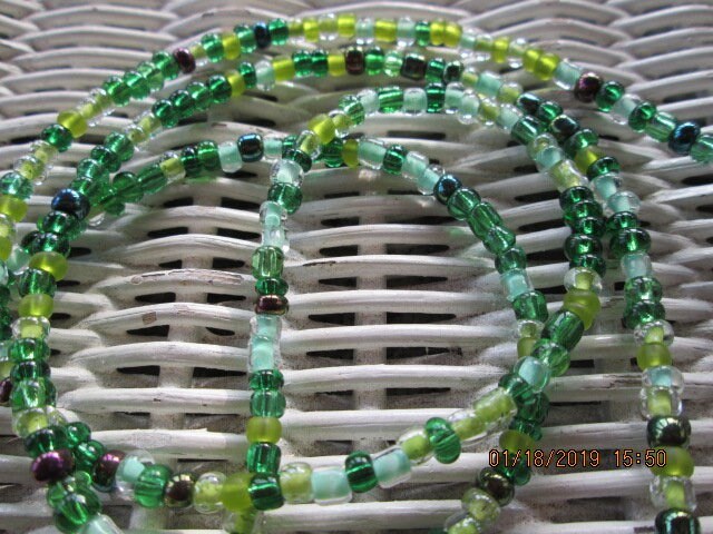 Eyeglass Chain, Emerald Beaded Glasses Chain, 1023, detail 3