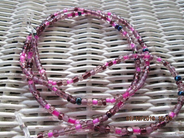 Eyeglass Chain, Amethyst Beaded glasses chain, 1024