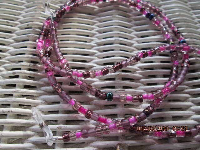 Eyeglass Chain, Amethyst Beaded glasses chain, 1024, detail 3