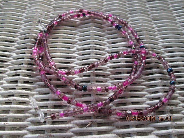 Eyeglass Chain, Amethyst Beaded glasses chain, 1024, detail 4