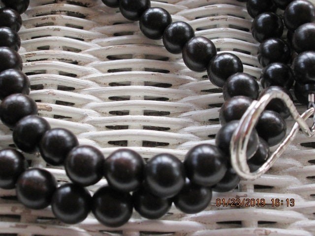 Lanyard, Tiger Ebony 10mm Wood Beaded Lanyard, 778