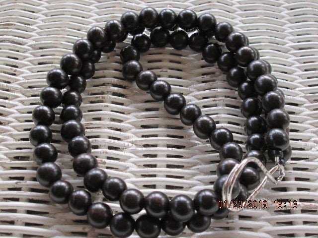 Lanyard, Tiger Ebony 10mm Wood Beaded Lanyard, 778, detail 2