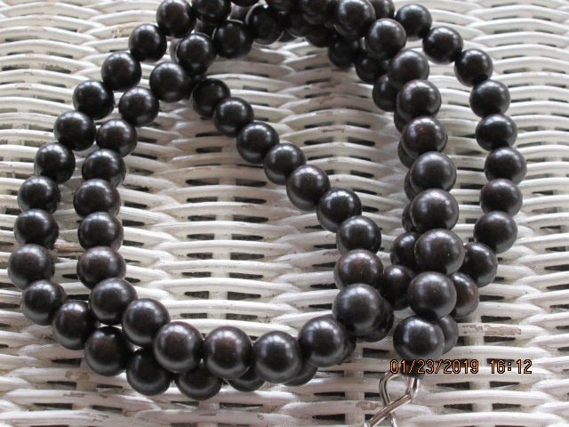 Lanyard, Tiger Ebony 10mm Wood Beaded Lanyard, 778, detail 3