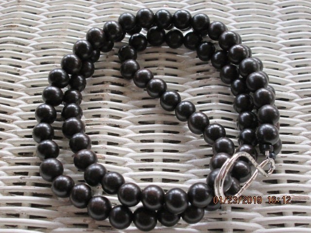 Lanyard, Tiger Ebony 10mm Wood Beaded Lanyard, 778, detail 4