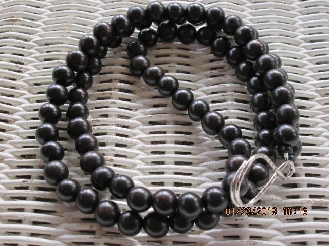 Lanyard, Tiger Ebony 10mm Wood Beaded Lanyard, 778, detail 5