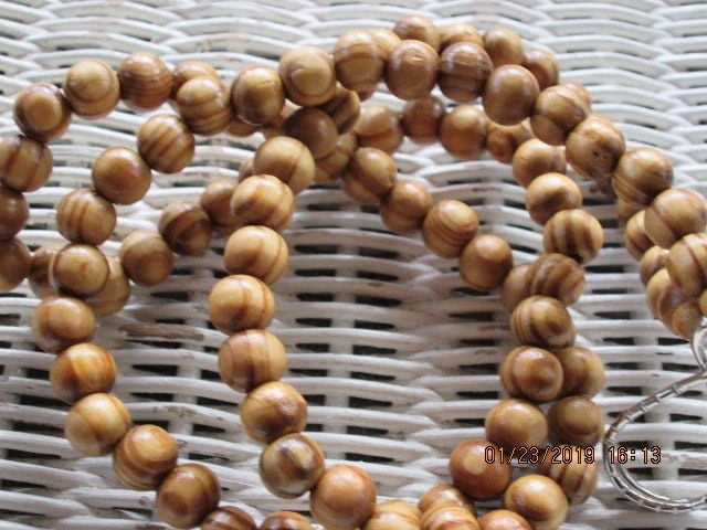 Lanyard, Tiger Ebony 10mm Wood Beaded Lanyard, 778, detail 8