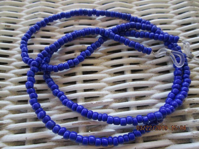 Eyeglass Chain, Cobalt Blue Beaded Glasses Chain, 1031