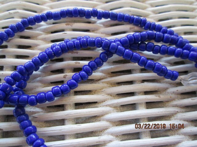 Eyeglass Chain, Cobalt Blue Beaded Glasses Chain, 1031, detail 4