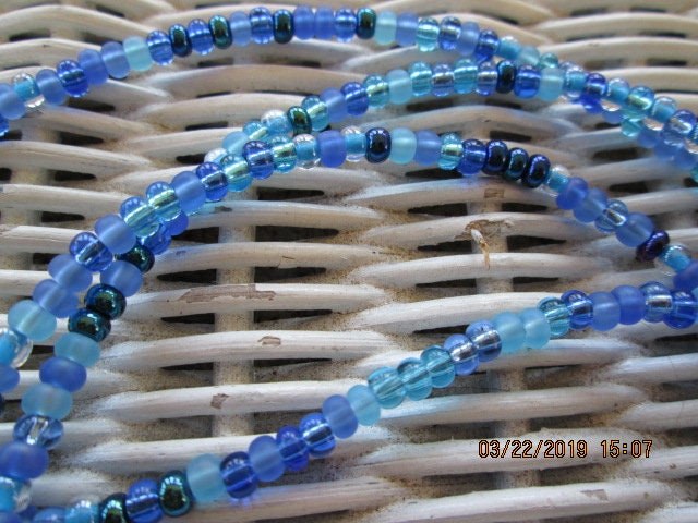 Aqua Glasses Chain, Beaded Eyeglass Chain, 1034, detail 5