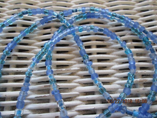 Handmade Blue Beaded Eyeglass Chain, 1033, detail 4