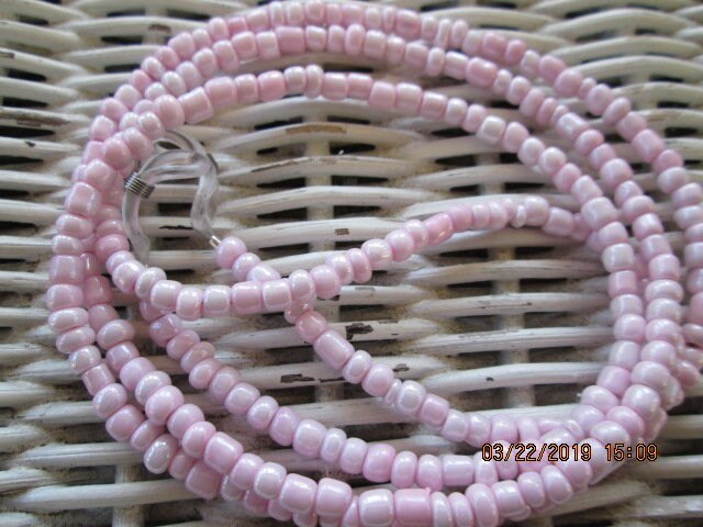 Handmade Pink Beaded Eyeglass Chain, 1036