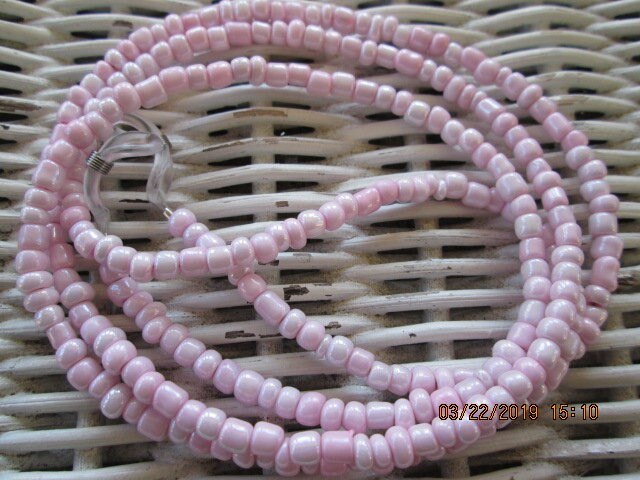 Handmade Pink Beaded Eyeglass Chain, 1036, detail 2