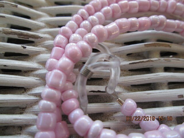 Handmade Pink Beaded Eyeglass Chain, 1036, detail 3