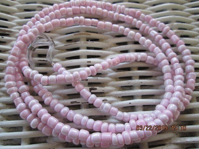 Handmade Pink Beaded Eyeglass Chain, 1036, detail 4