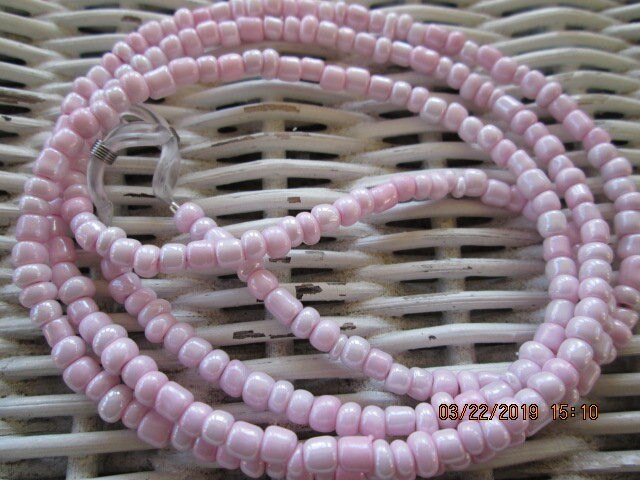 Handmade Pink Beaded Eyeglass Chain, 1036, detail 5
