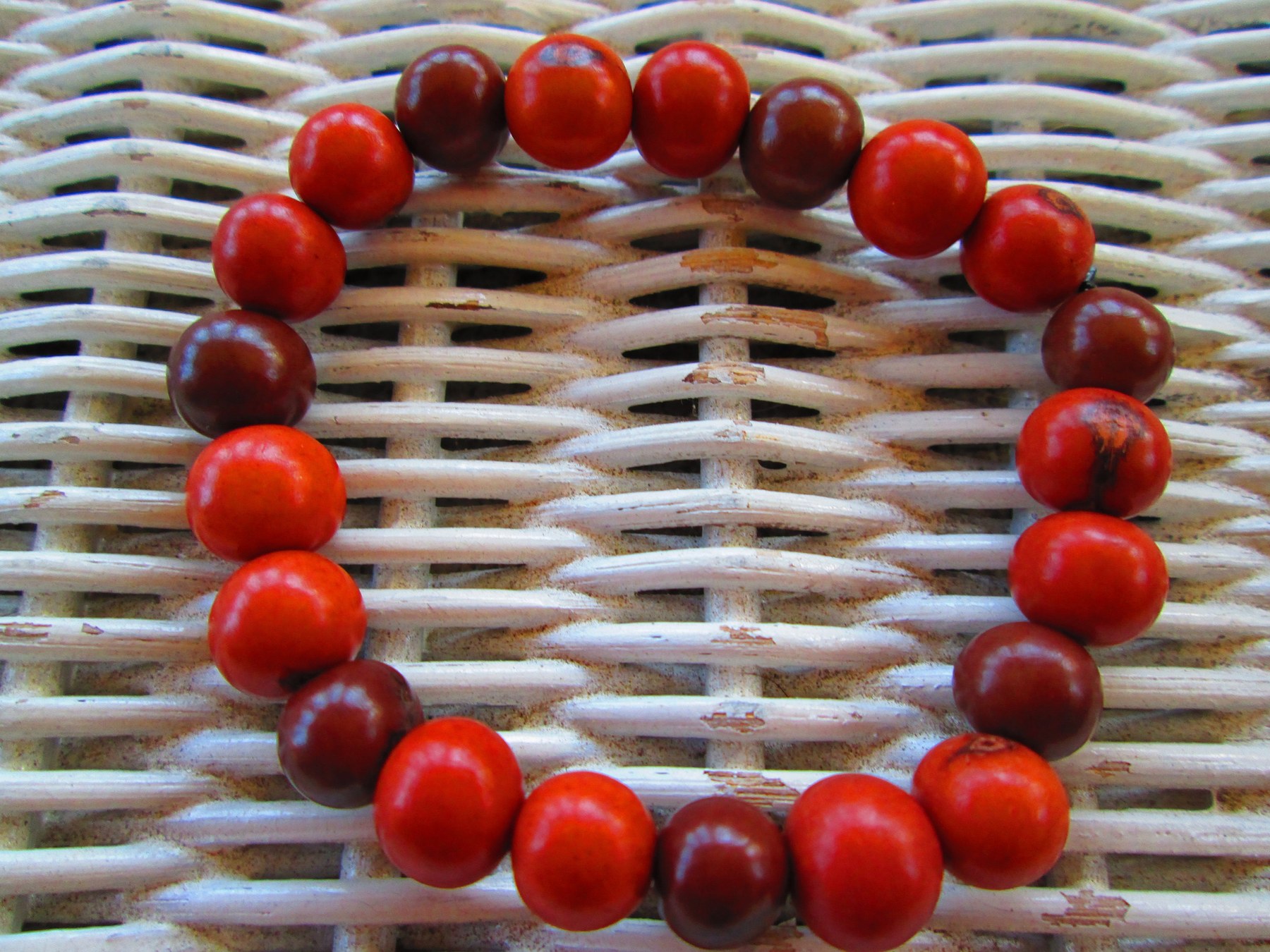 Handmade Acai Bead Bracelet: Buttercup Brown Elastic Cord, BUY one GET one FREE, 1127