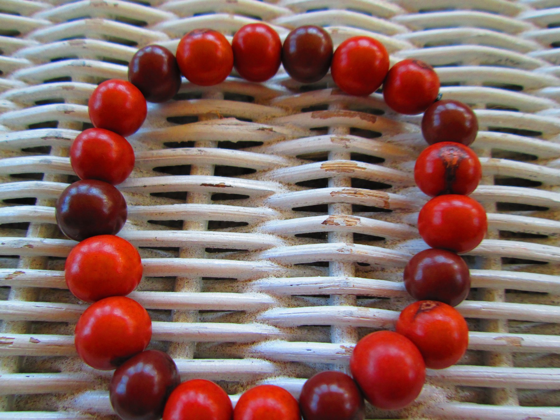 Handmade Acai Bead Bracelet: Buttercup Brown Elastic Cord, BUY one GET one FREE, 1127, detail 2