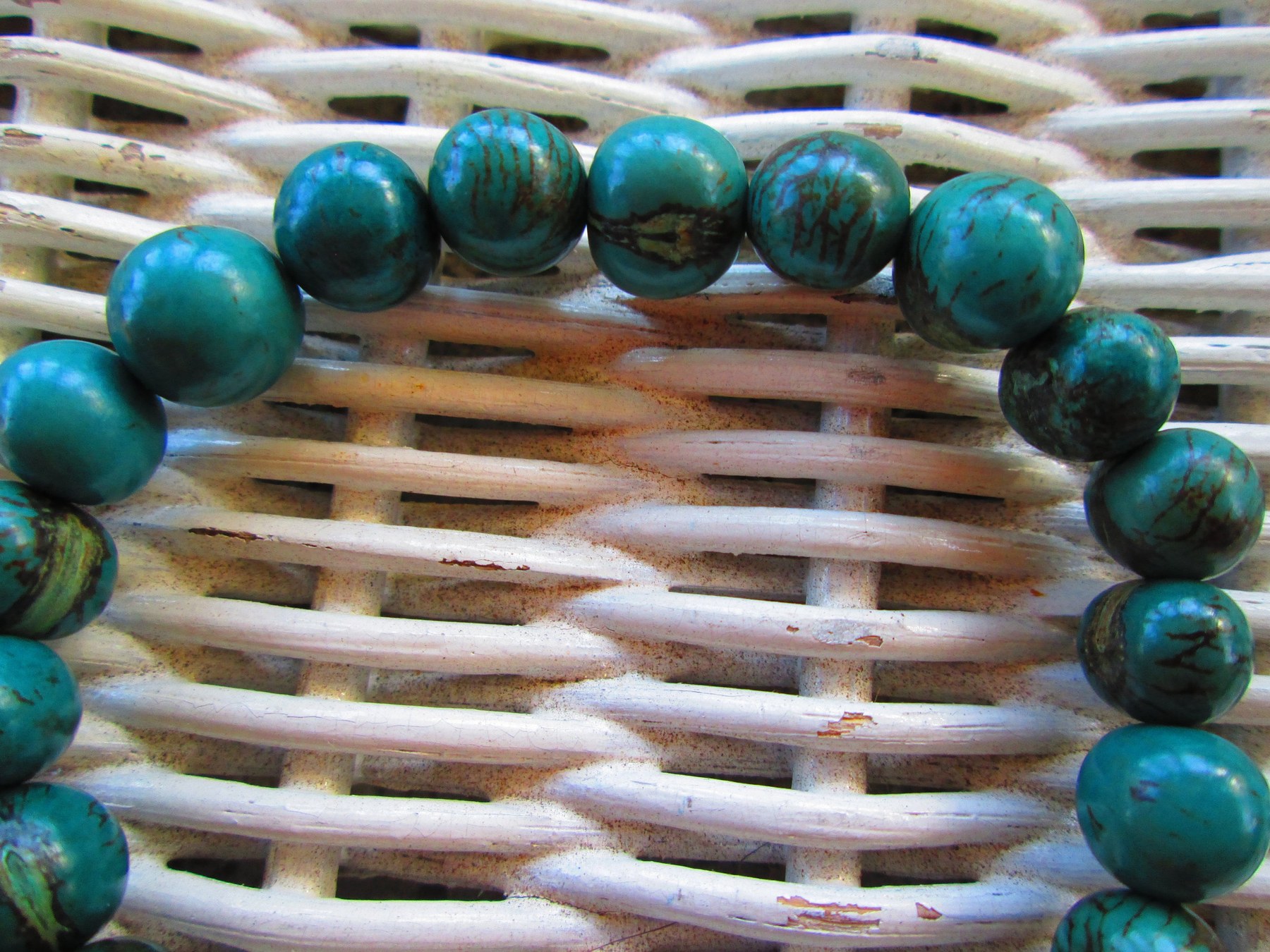 Tiger Turquoise Acai Bead Elastic Bracelet, Buy ONE Get ONE FREE 1132, detail 3