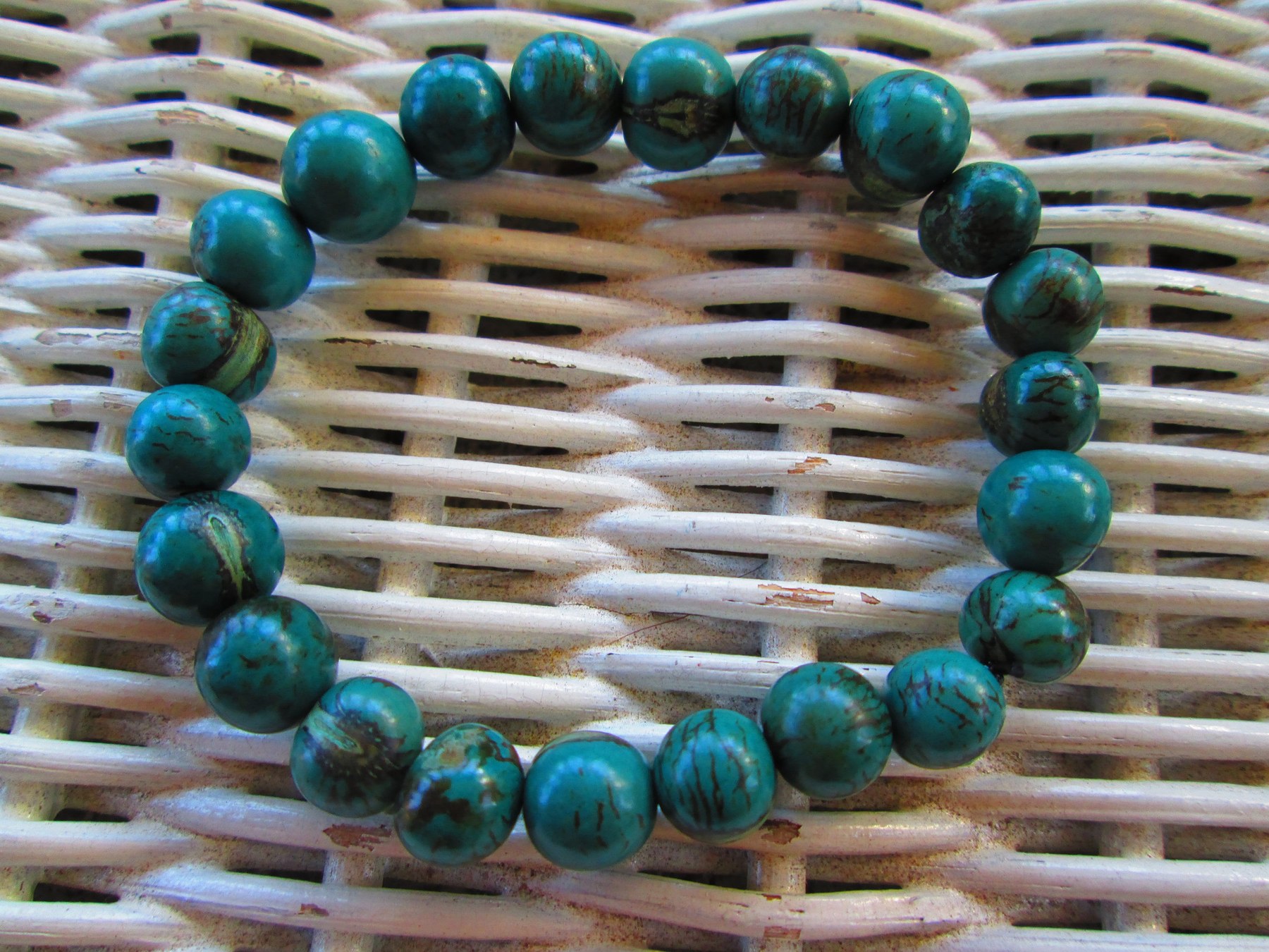 Tiger Turquoise Acai Bead Elastic Bracelet, Buy ONE Get ONE FREE 1132, detail 4