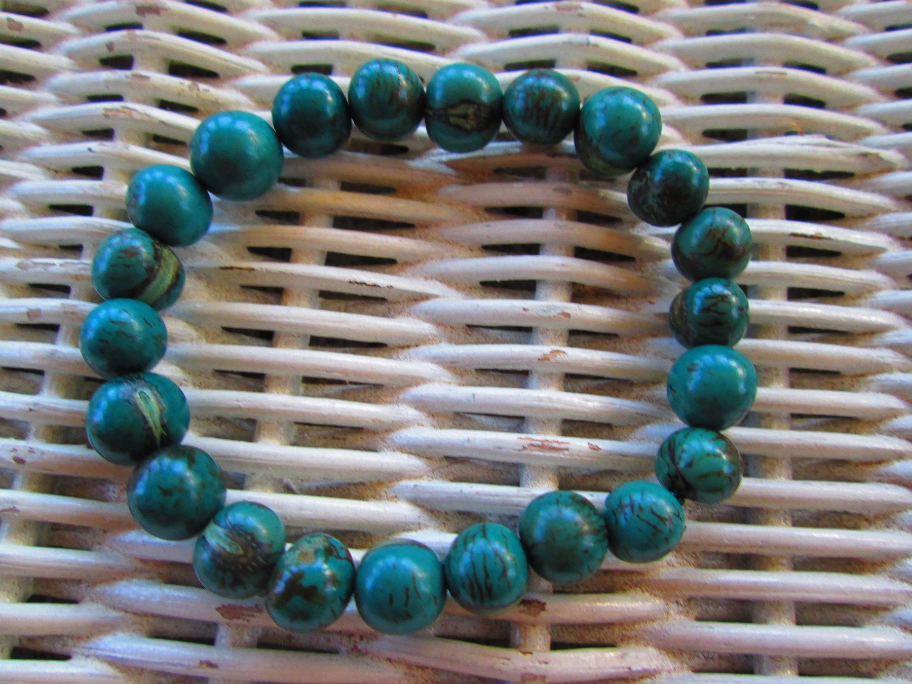 Tiger Turquoise Acai Bead Elastic Bracelet, Buy ONE Get ONE FREE 1132, detail 5