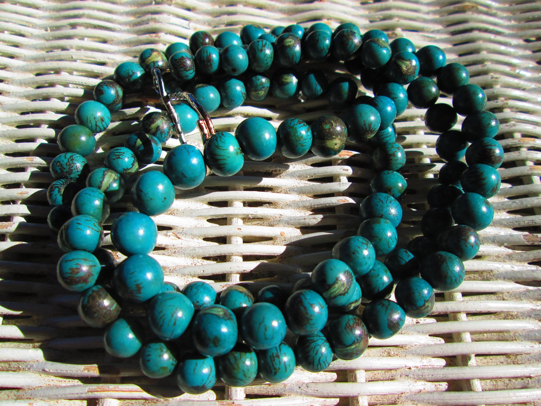 Handmade Tiger Turquoise Acai Bead Lanyard, 824, detail 2