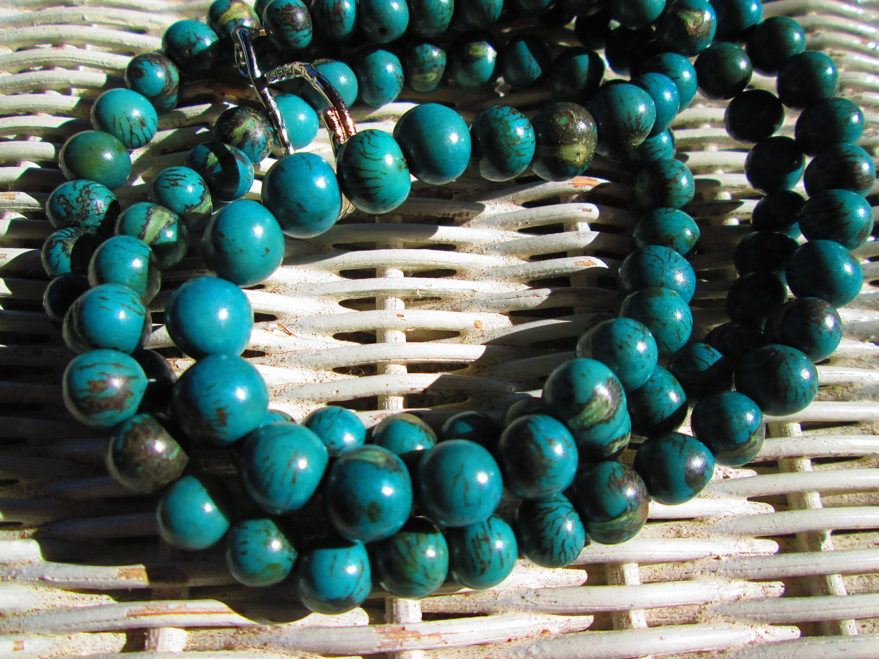Handmade Tiger Turquoise Acai Bead Lanyard, 824, detail 4