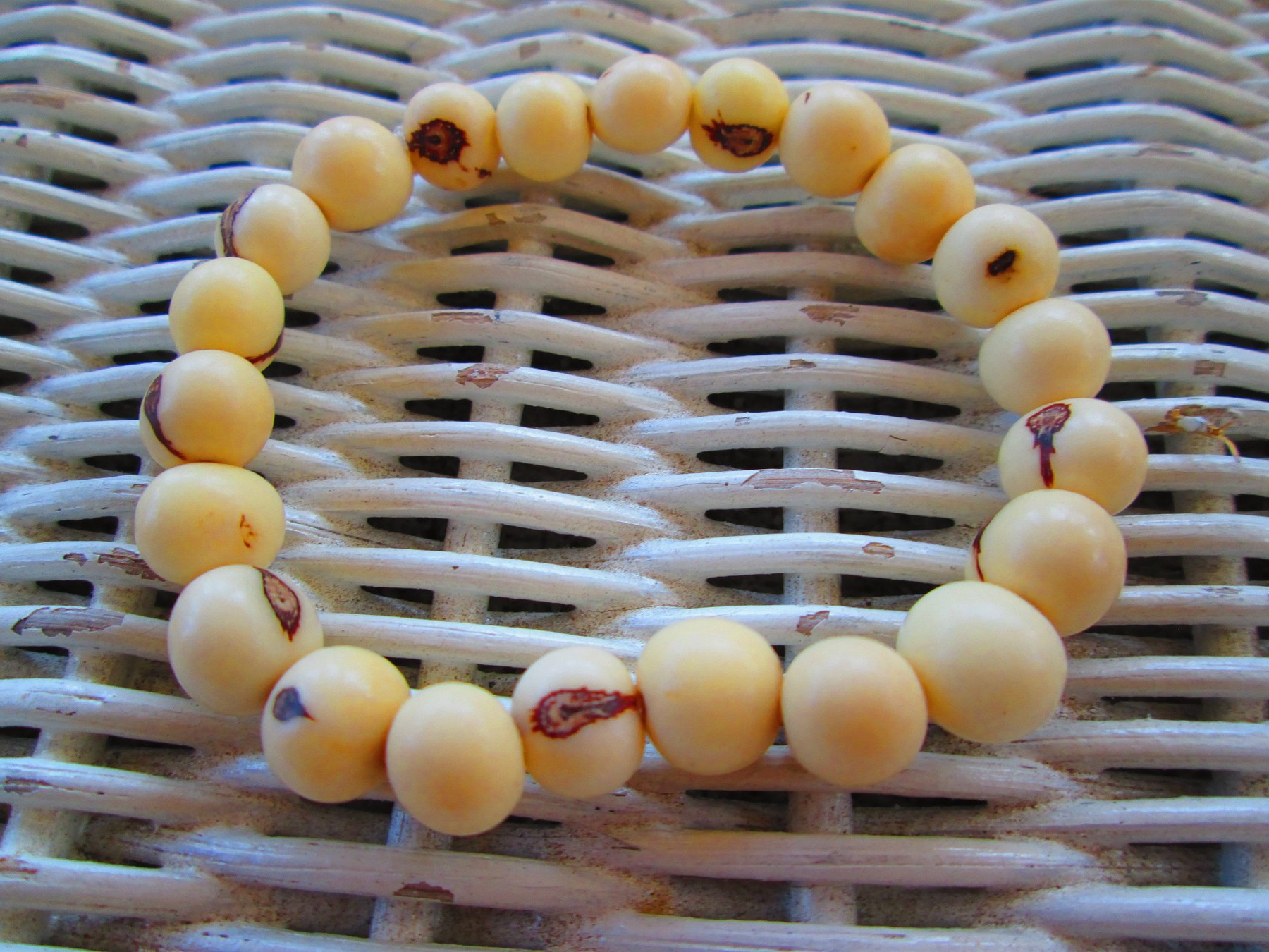 Handmade White Acai Beaded Bracelet: Elastic Cord, Natural Jewelry,BUY one GET one FREE 1122, detail 5