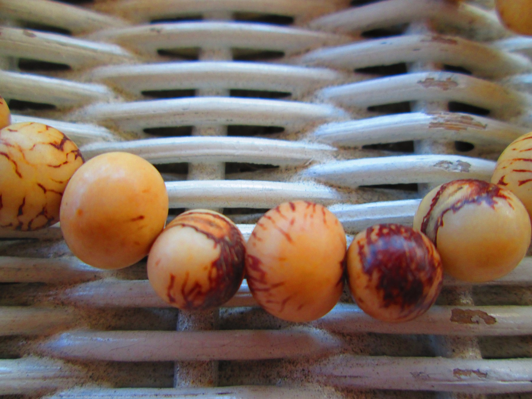 Bracelet, Natural Cream Acai Beads Elastic Handmade Beaded Bracelet, Buy ONE Get ONE FREE Handmade Bead Bracelet, 1128, detail 2