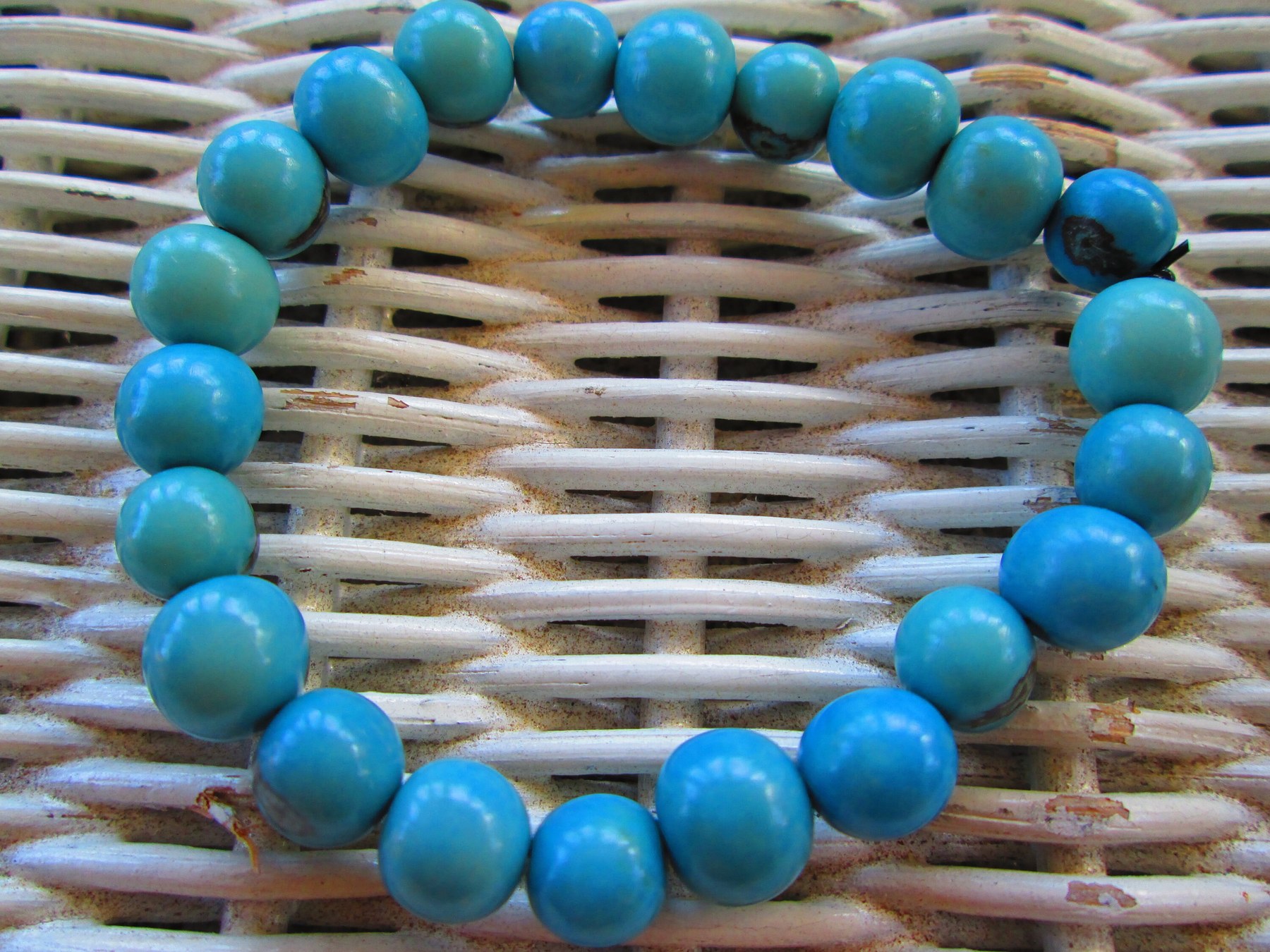 Handmade Light Denim Blue Acai Bead Bracelet, Amazon Beads, 1135, detail 3