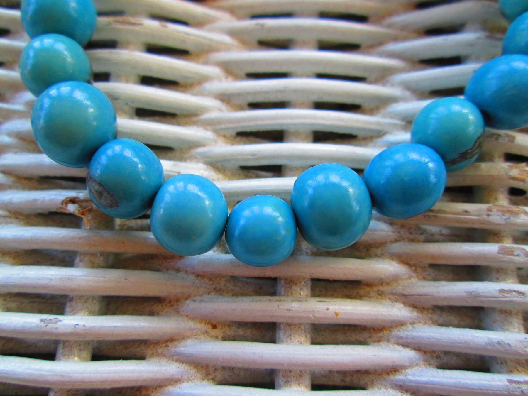 Handmade Light Denim Blue Acai Bead Bracelet, Amazon Beads, 1135, detail 4