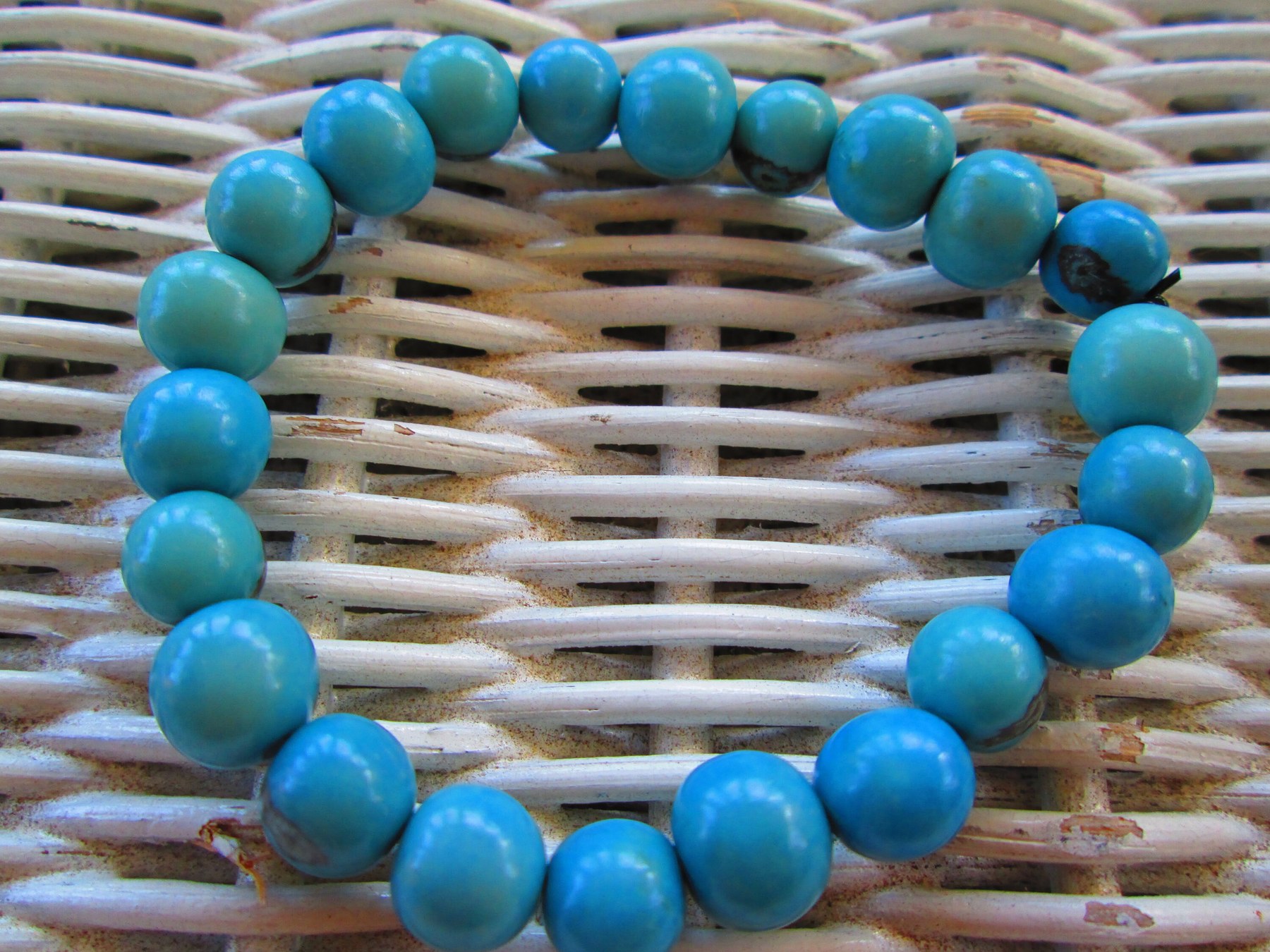Handmade Light Denim Blue Acai Bead Bracelet, Amazon Beads, 1135, detail 5