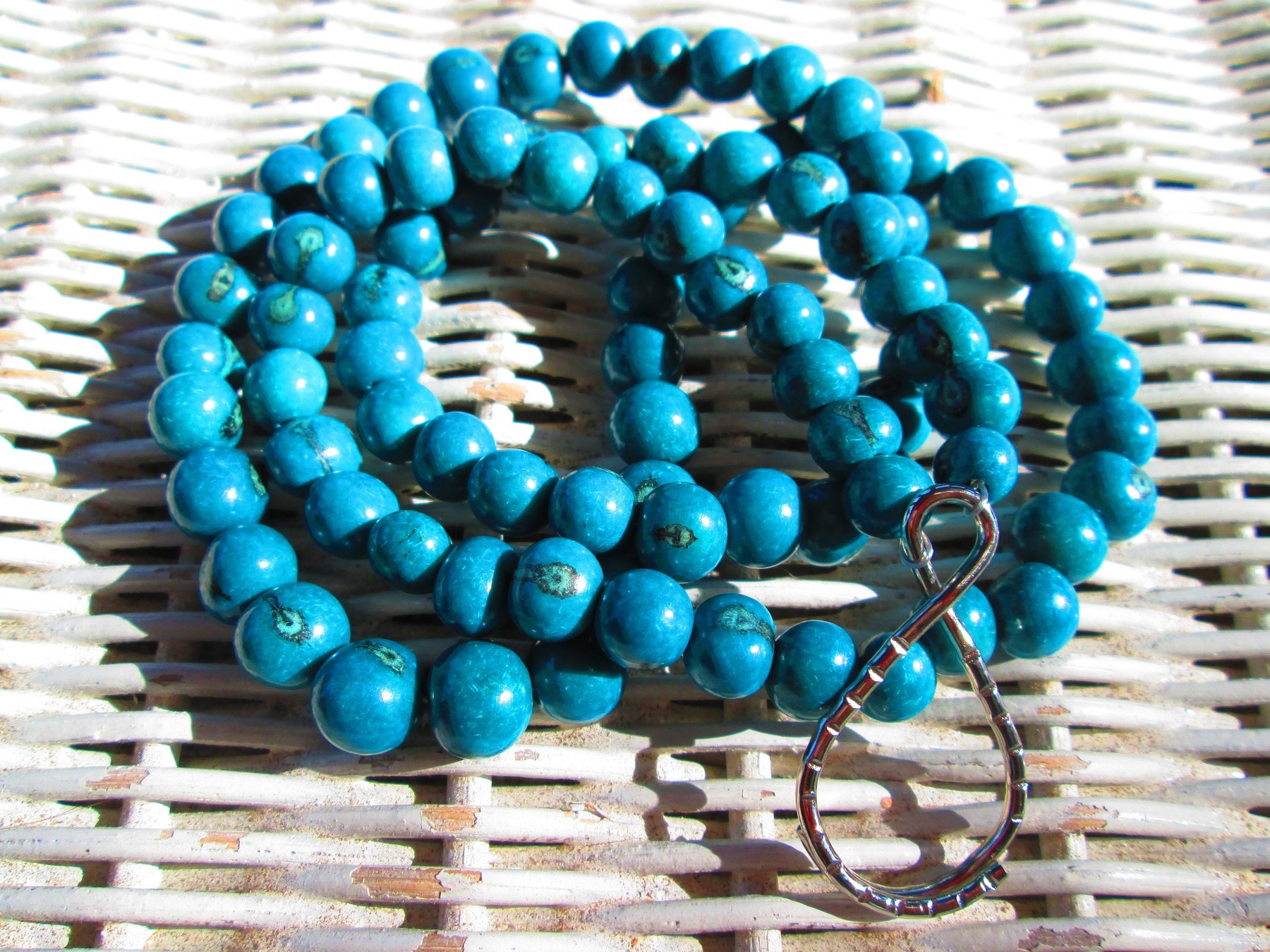 Lanyard, Deep Turquoise Acai Beaded Lanyard, 836