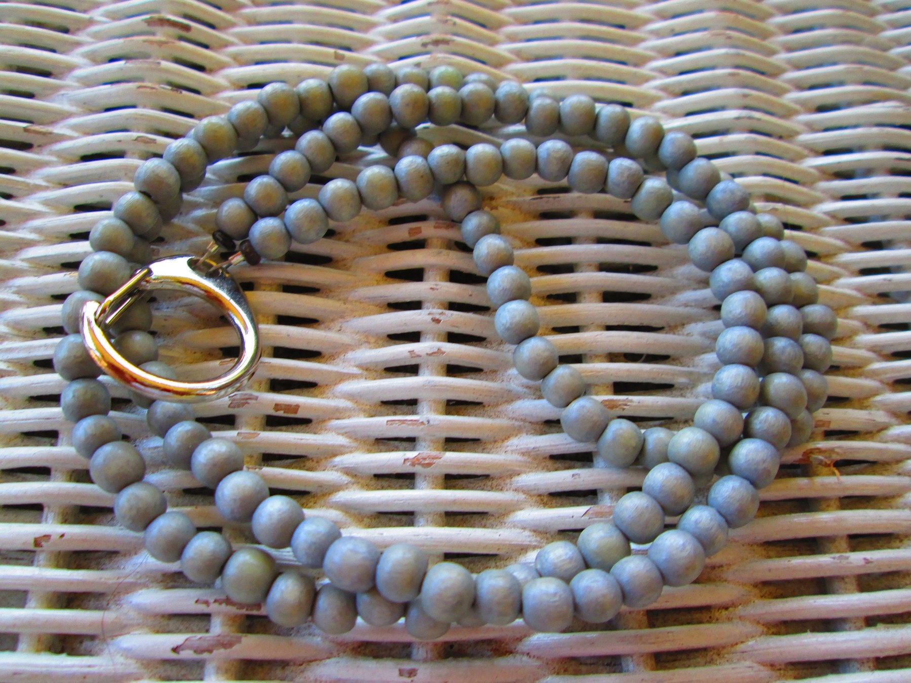 Lanyard, Grey Natural Light Wood 6mm Lanyard, 845