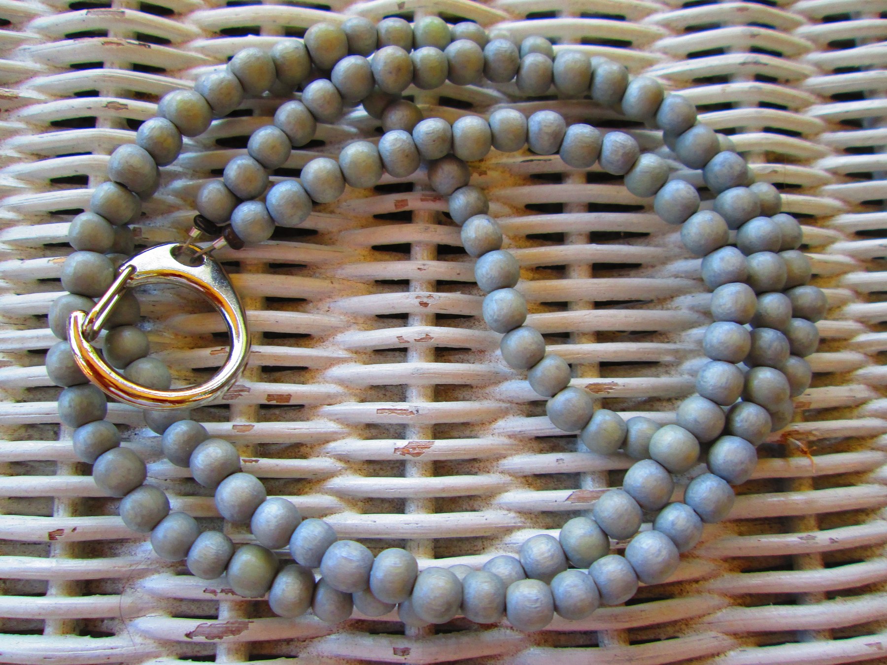 Lanyard, Grey Natural Light Wood 6mm Lanyard, 845, detail 3