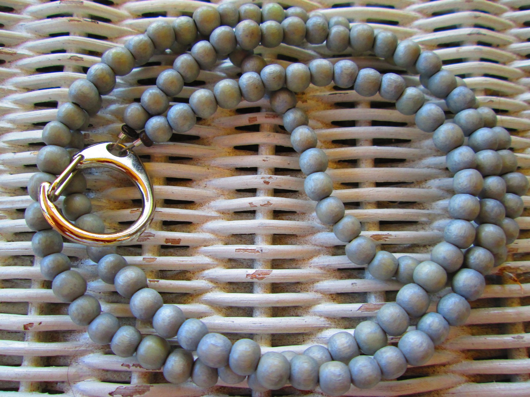Lanyard, Grey Natural Light Wood 6mm Lanyard, 845, detail 5