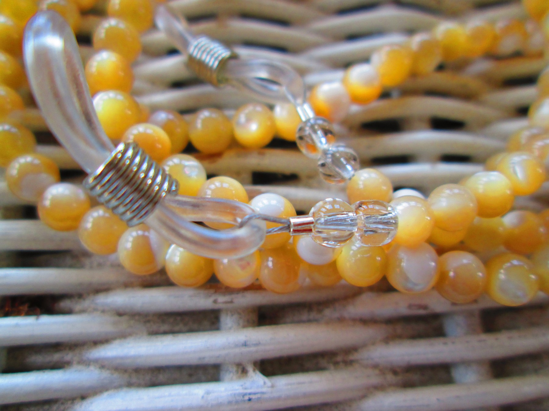 Handmade Mother of Pearl Eyeglass Chain, 1059, detail 3