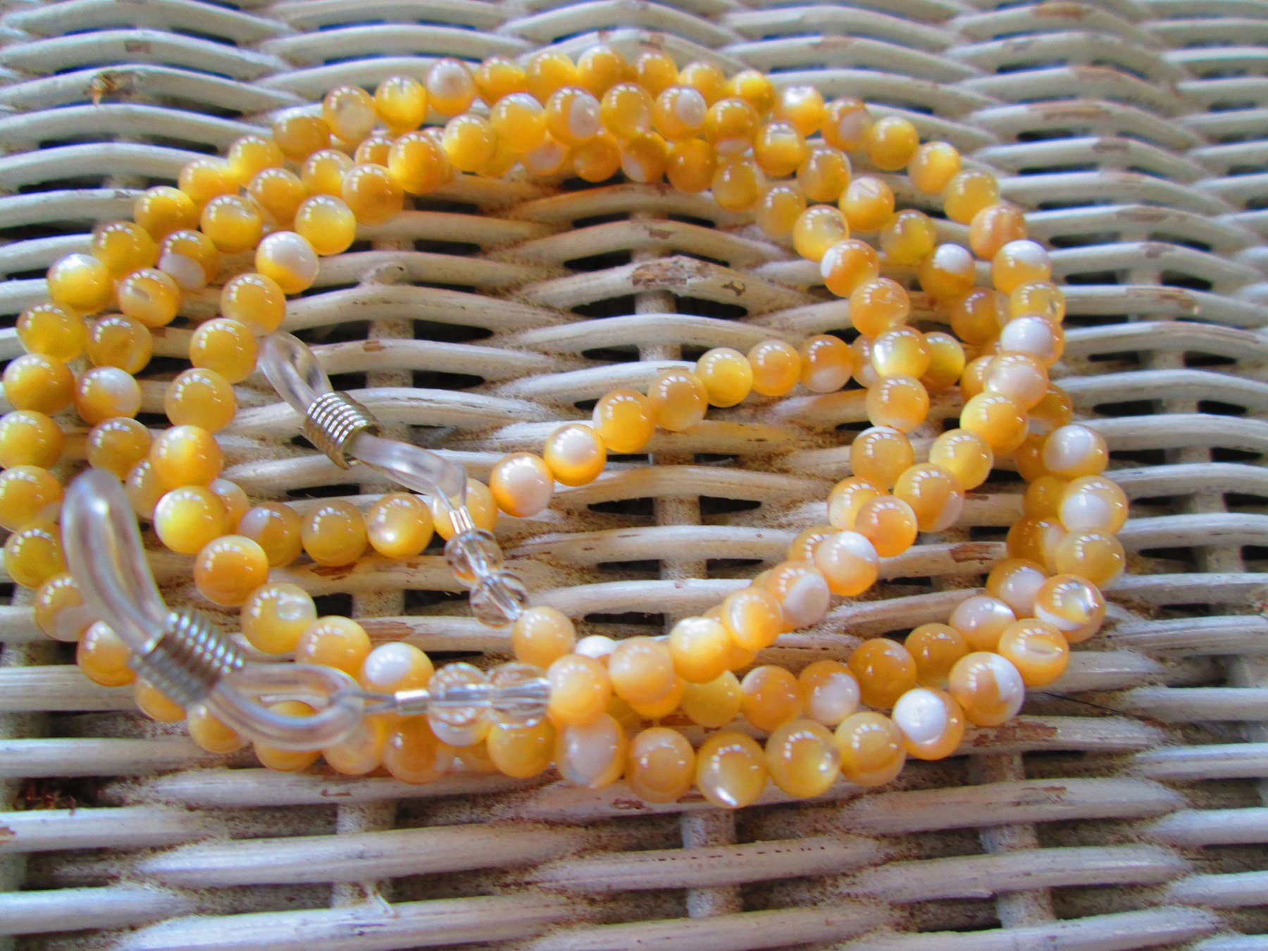 Handmade Mother of Pearl Eyeglass Chain, 1059, detail 4