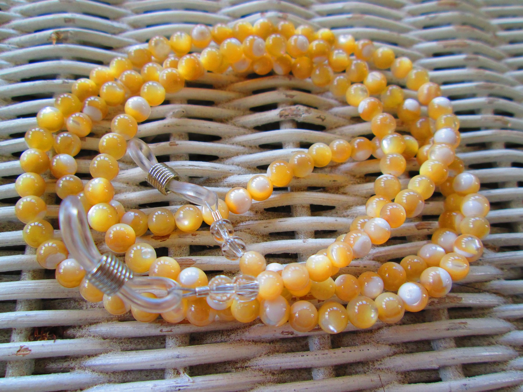 Handmade Mother of Pearl Eyeglass Chain, 1059, detail 5
