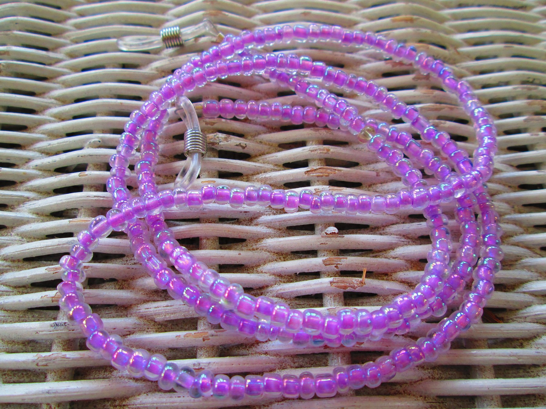 Handmade Purple Beaded Eyeglass Chain, 1060, detail 2