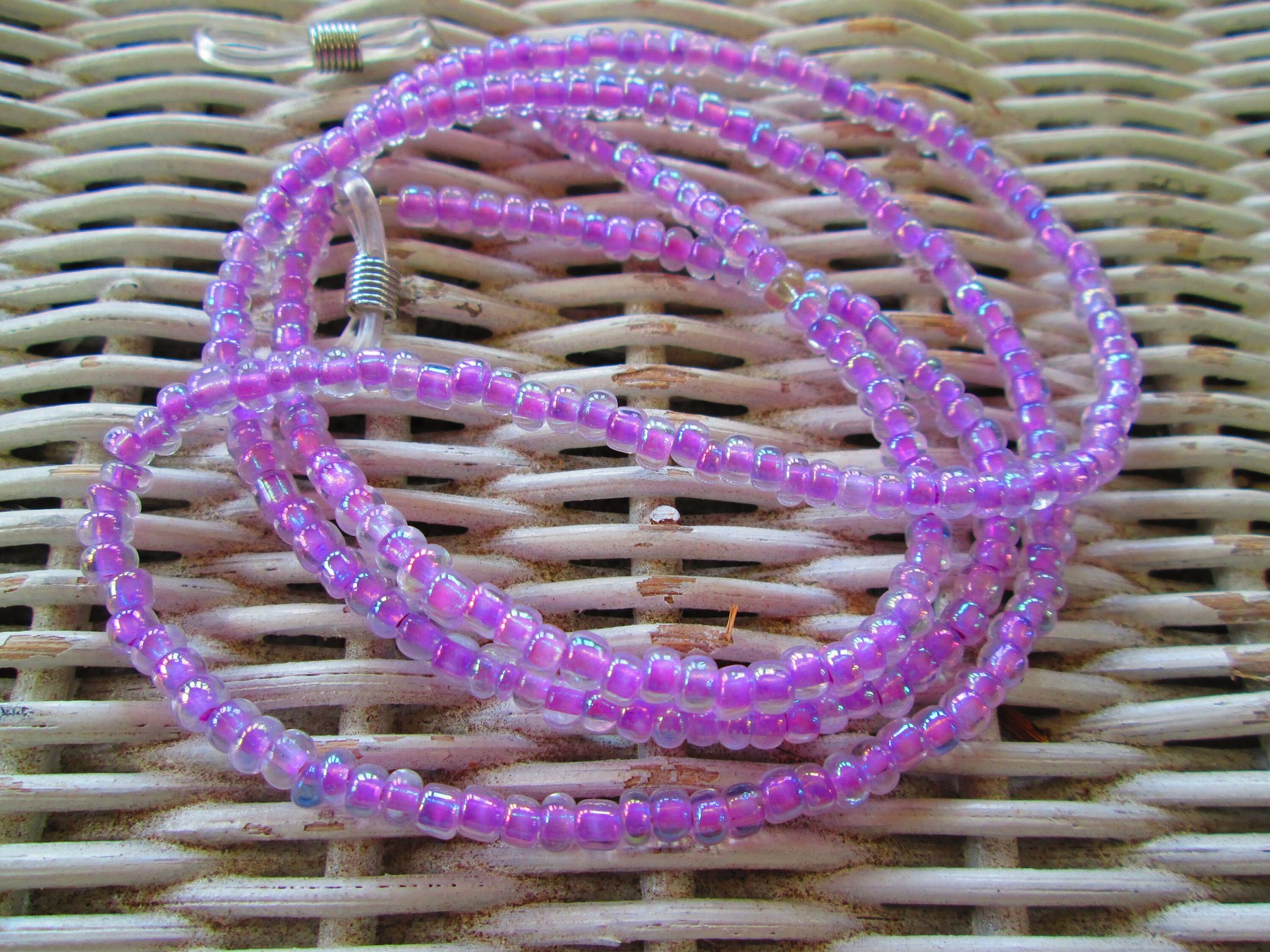 Handmade Purple Beaded Eyeglass Chain, 1060, detail 3