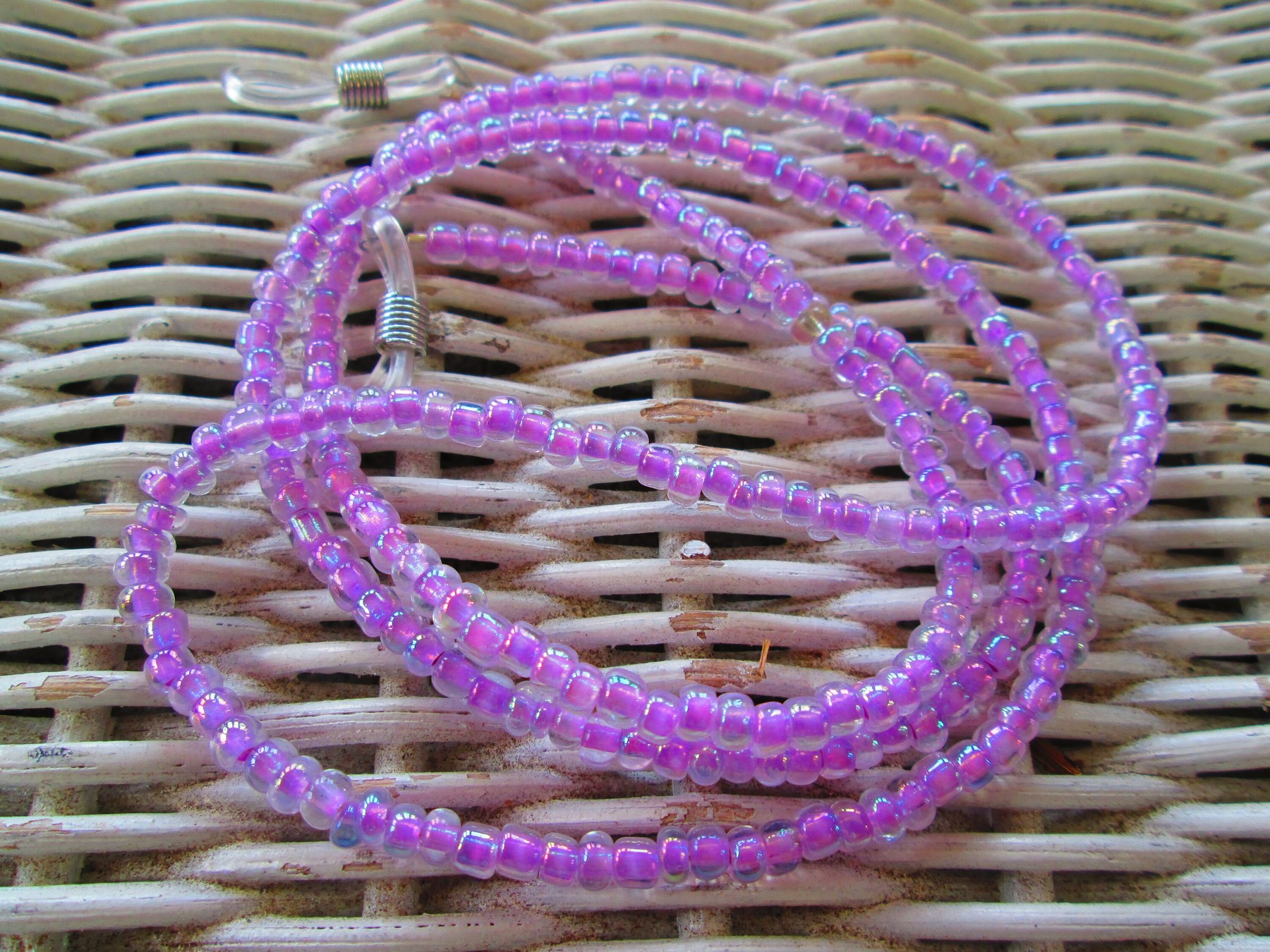 Handmade Purple Beaded Eyeglass Chain, 1060, detail 4
