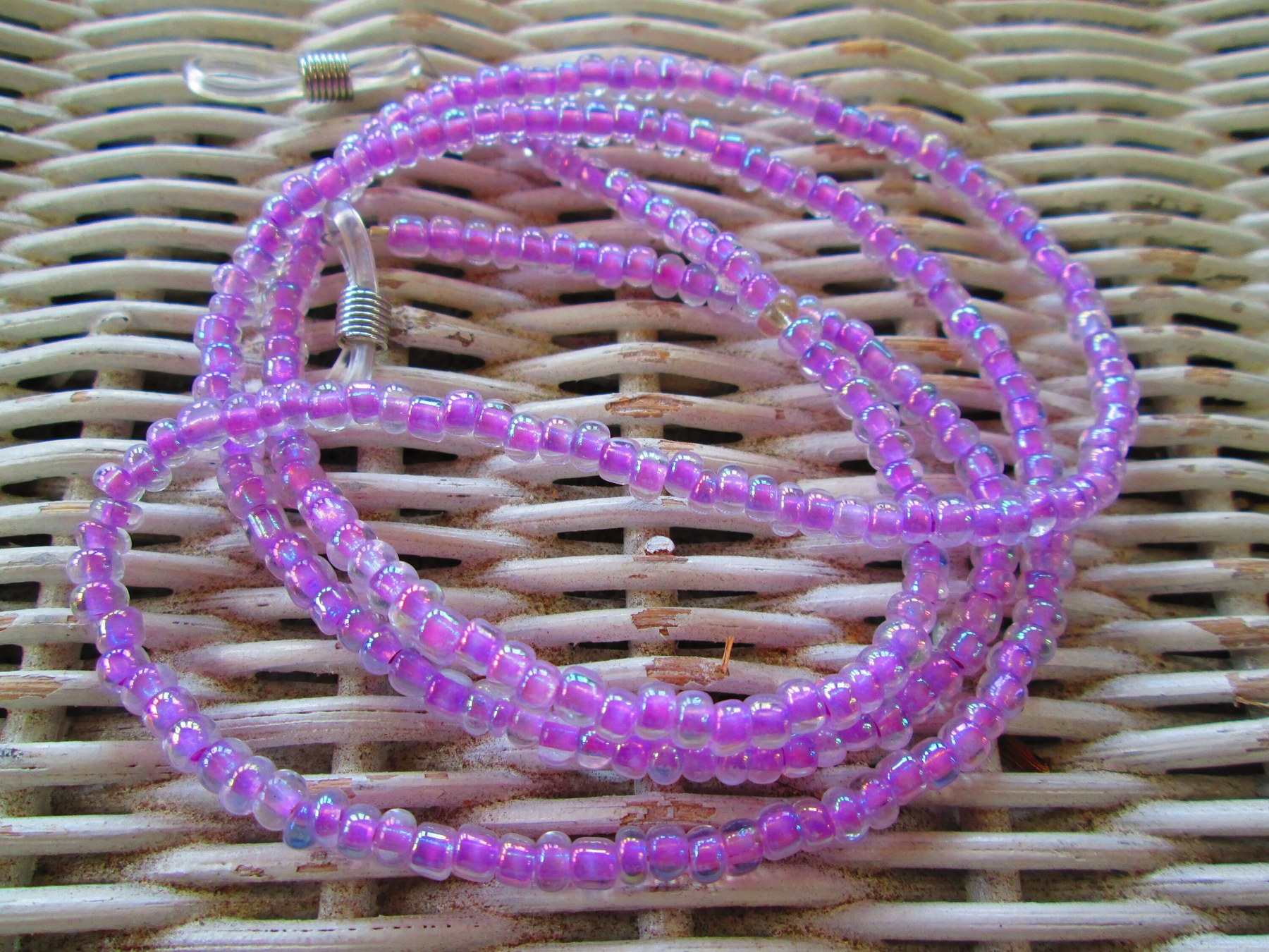 Handmade Purple Beaded Eyeglass Chain, 1060, detail 5