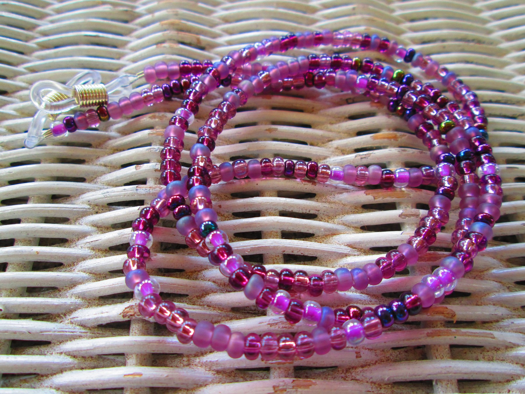 Eyeglass Chain, Purple Czech 6/0 E-beads glass beads, 1063